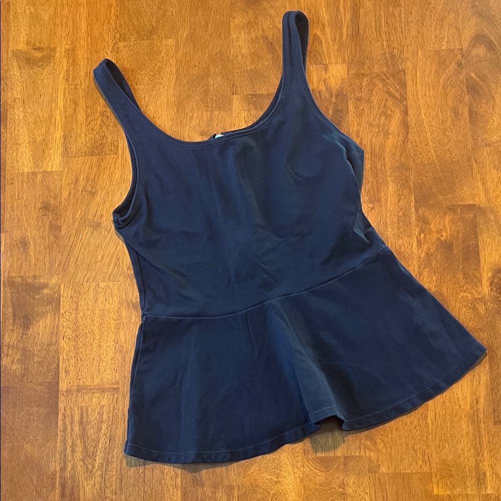 Express Black Sleeveless Peplum Top w/ Zipper